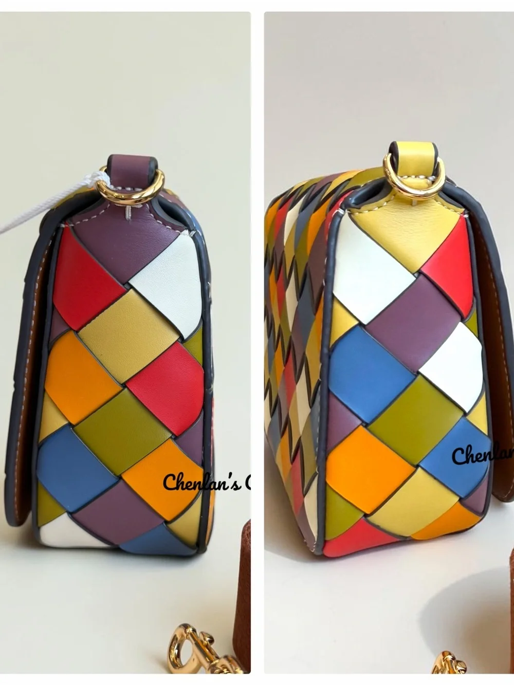 NWT Tory Burch Thea Multicolor Woven Flap Crossbody